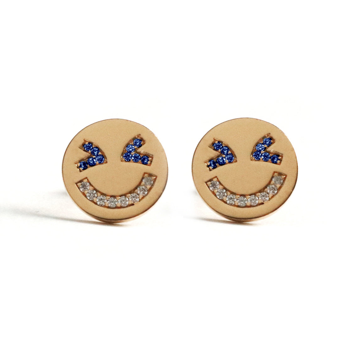 Laughing Face Earrings (Blue)