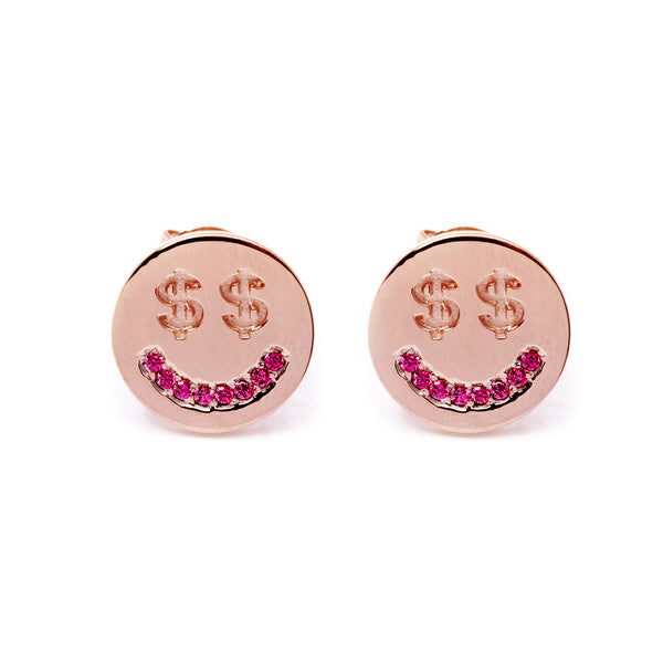Money Face Earrings (Pink)