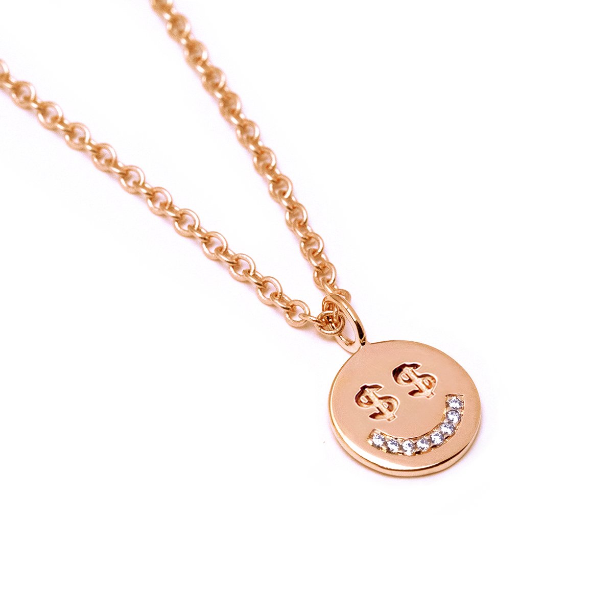 Money Face Necklace (Rose Gold) - Chainless Brain
