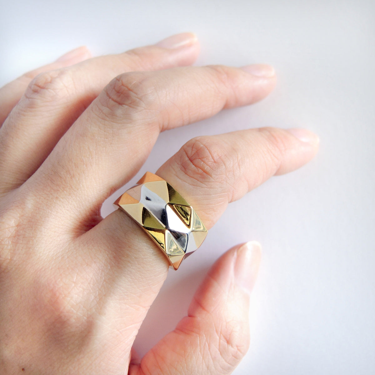 Colour Block Facets Ring - Chainless Brain