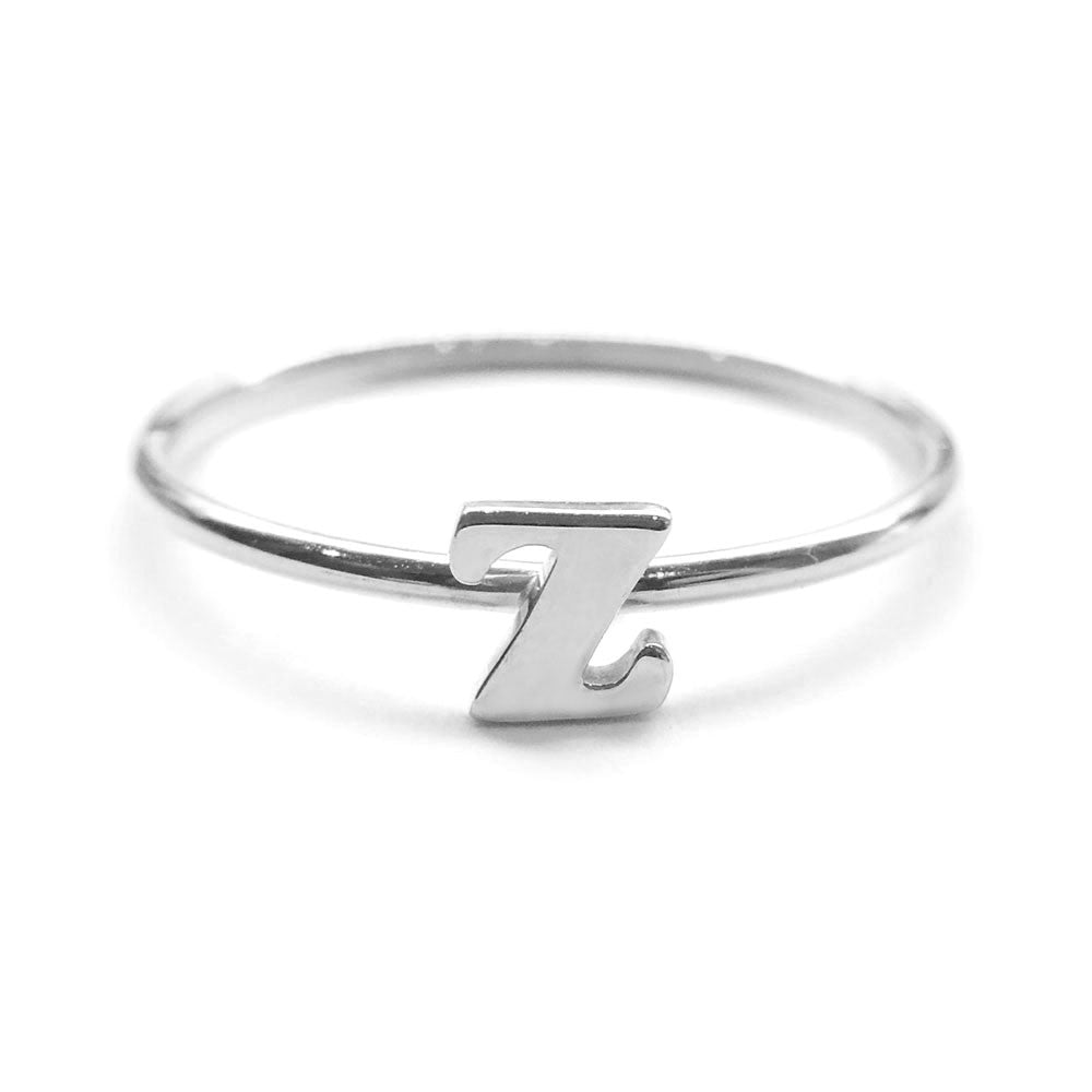 Alphabet Ring N - Z, & (Silver) - Chainless Brain