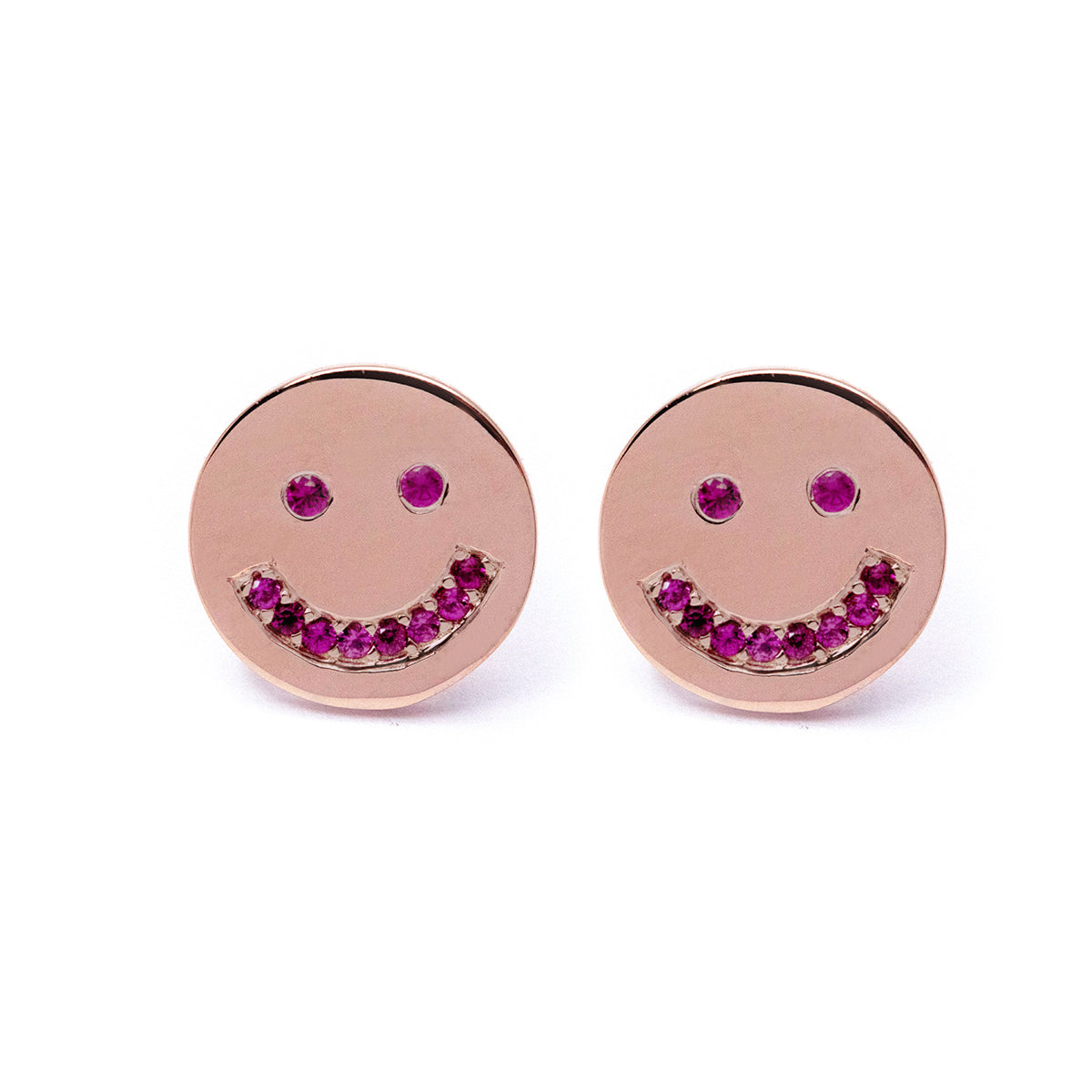 Smiling Face Earrings (Pink)
