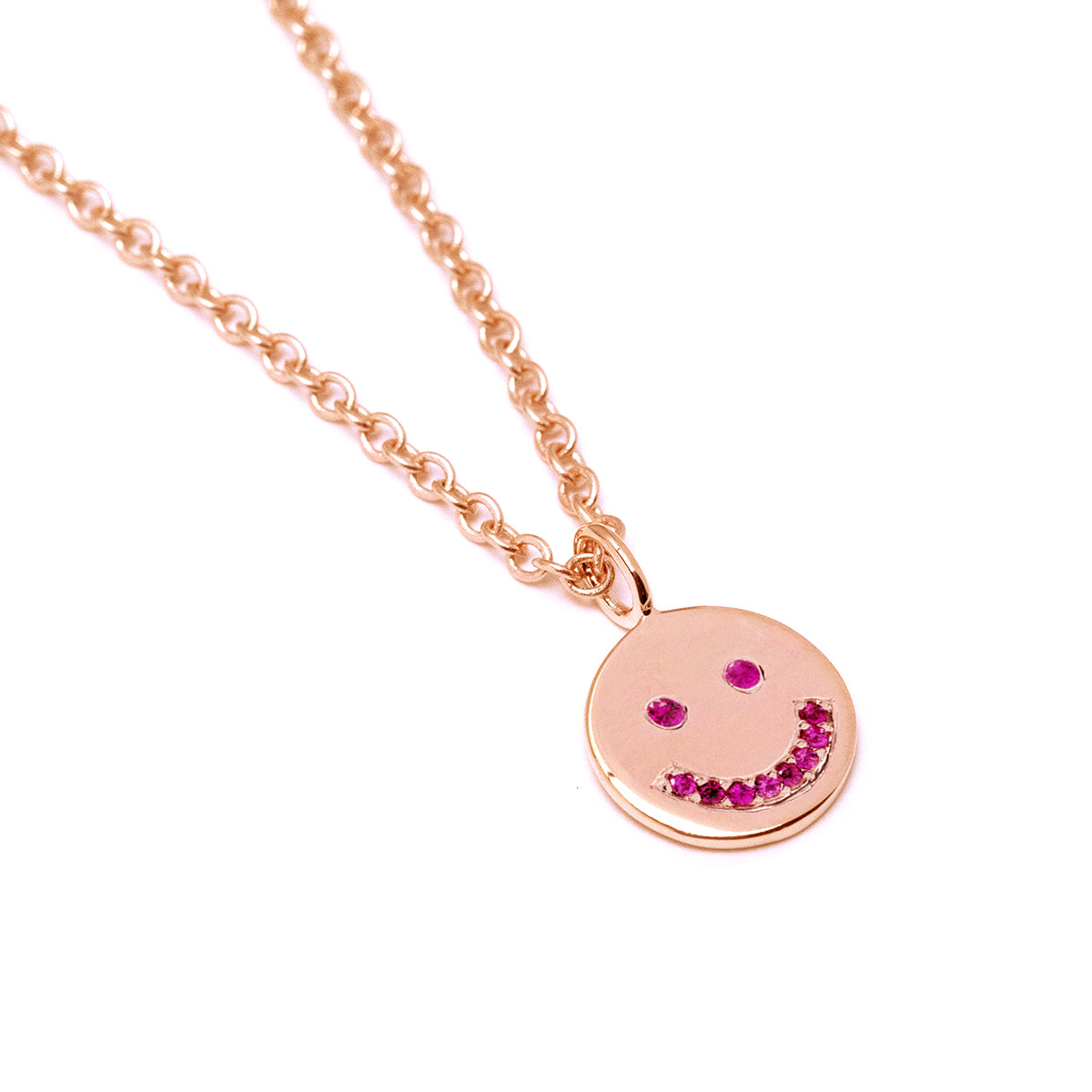 Smiling Face Necklace (Pink)