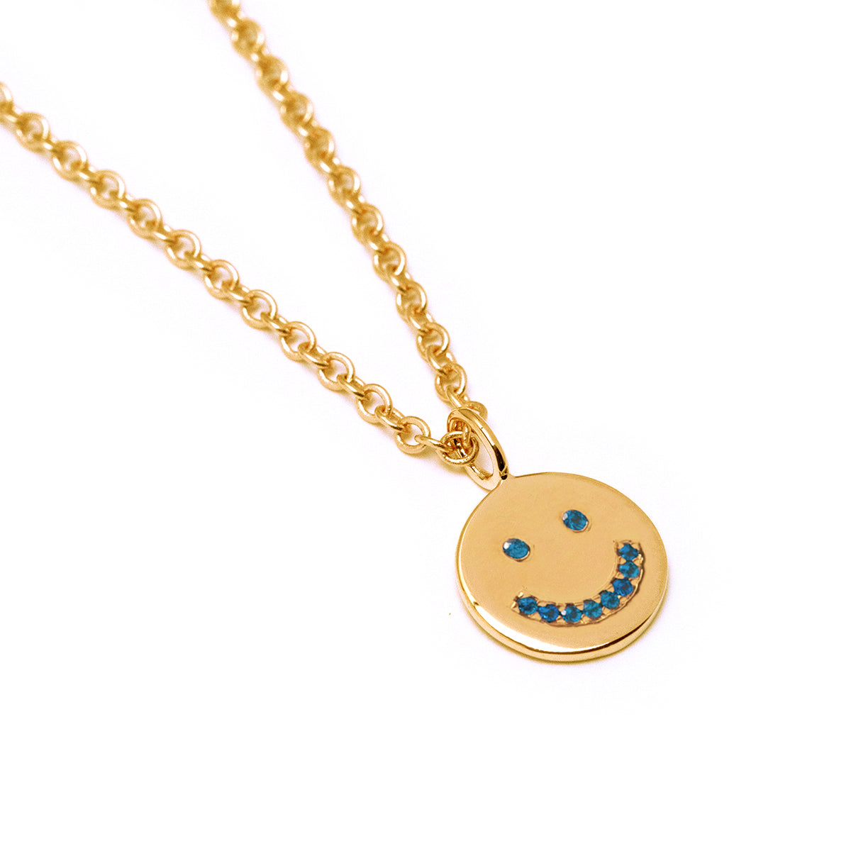 Smiling Face Necklace (Blue)