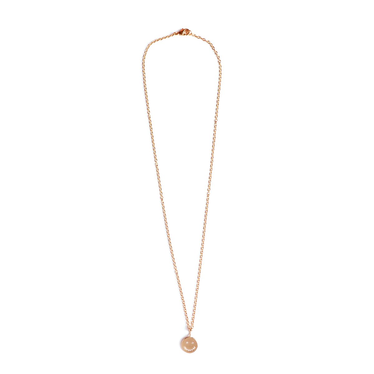 Smiling Face Necklace (Rose Gold) - Chainless Brain