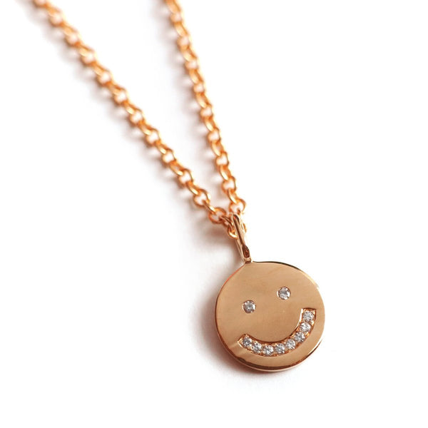 Smiling Face Necklace (Rose Gold) - Chainless Brain
